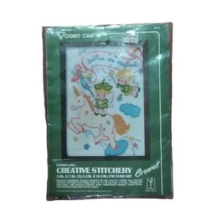 Vintage Vogart Crafts Creative Stitchery Babies are Magical Kit 5 X 7